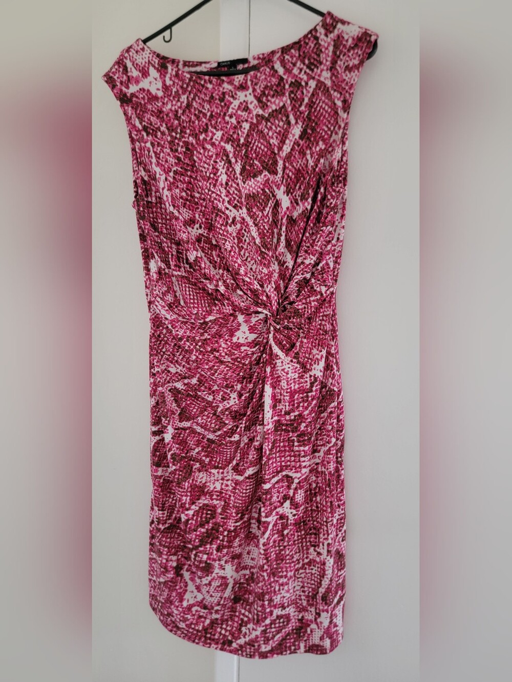 Chaus Pink and White Abstract Print Dress L